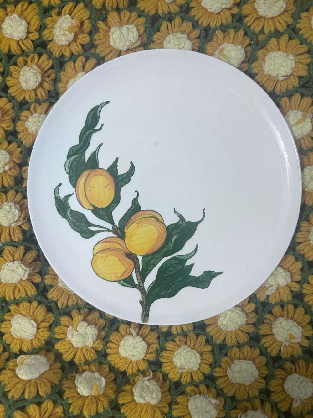 Vintage Metlox California Fruit Peach Pattern 13 Inch Serving Platter
